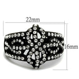 TK2363 - IP Black(Ion Plating) Stainless Steel Ring with Top Grade Crystal in Clear - Alamode - Flyclothing LLC