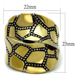 TK2368 - Two-Tone IP Gold (Ion Plating) Stainless Steel Ring with Epoxy in Jet - Alamode - Flyclothing LLC