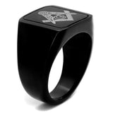 TK2371 - IP Black(Ion Plating) Stainless Steel Ring with No Stone - Alamode - Flyclothing LLC