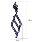 TK2379 - IP Black(Ion Plating) Stainless Steel Earrings with Top Grade Crystal in Tanzanite - Alamode - Flyclothing LLC