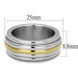 TK2390 - Two-Tone IP Gold (Ion Plating) Stainless Steel Ring with No Stone - Alamode - Flyclothing LLC