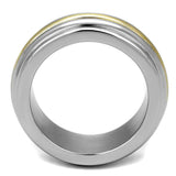 TK2390 - Two-Tone IP Gold (Ion Plating) Stainless Steel Ring with No Stone - Alamode - Flyclothing LLC