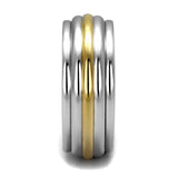 TK2390 - Two-Tone IP Gold (Ion Plating) Stainless Steel Ring with No Stone - Alamode - Flyclothing LLC