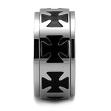 TK2391 - High polished (no plating) Stainless Steel Ring with Epoxy in Jet - Alamode - Flyclothing LLC