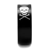 TK2400 - Two-Tone IP Black Stainless Steel Ring with No Stone - Alamode - Flyclothing LLC