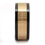 TK2406 - Three Tone IP(IP Rose Gold & IP Black & High Polished) Stainless Steel Ring with No Stone - Alamode - Flyclothing LLC