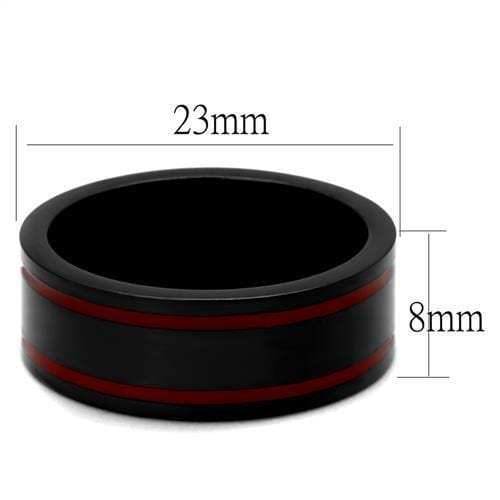 TK2407 - IP Black(Ion Plating) Stainless Steel Ring with Epoxy in Siam - Alamode - Flyclothing LLC