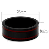 TK2407 - IP Black(Ion Plating) Stainless Steel Ring with Epoxy in Siam - Alamode - Flyclothing LLC