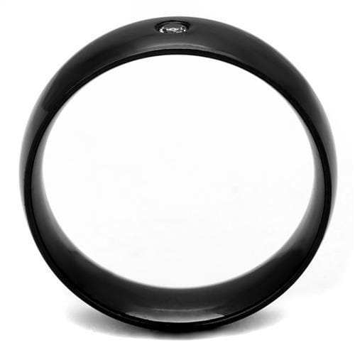 TK2409 - IP Black(Ion Plating) Stainless Steel Ring with AAA Grade CZ in Clear - Alamode - Flyclothing LLC