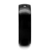 TK2409 - IP Black(Ion Plating) Stainless Steel Ring with AAA Grade CZ in Clear - Alamode - Flyclothing LLC