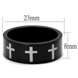TK2410 - Two-Tone IP Black (Ion Plating) Stainless Steel Ring with No Stone - Alamode - Flyclothing LLC