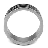TK2411 - High polished (no plating) Stainless Steel Ring with Epoxy in Jet - Alamode - Flyclothing LLC