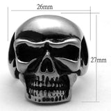 TK2419 - Antique Silver Stainless Steel Ring with Epoxy in Jet - Alamode - Flyclothing LLC