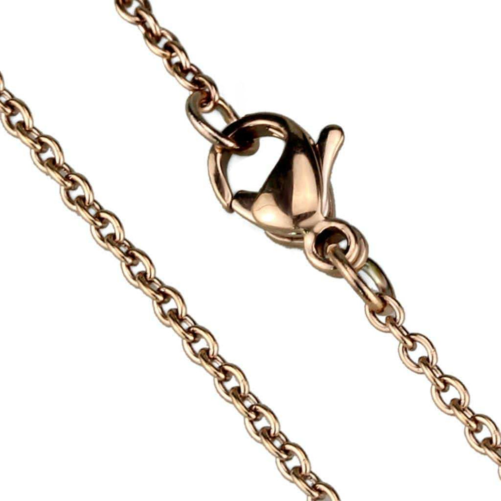 TK2422R - IP Rose Gold(Ion Plating) Stainless Steel Chain with No Stone - Alamode - Flyclothing LLC