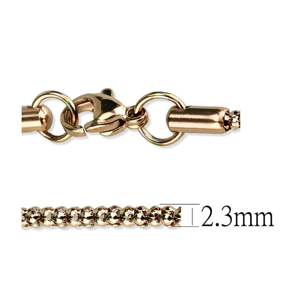TK2424R - IP Rose Gold(Ion Plating) Stainless Steel Chain with No Stone - Alamode - Flyclothing LLC
