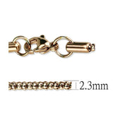TK2424R - IP Rose Gold(Ion Plating) Stainless Steel Chain with No Stone - Alamode - Flyclothing LLC