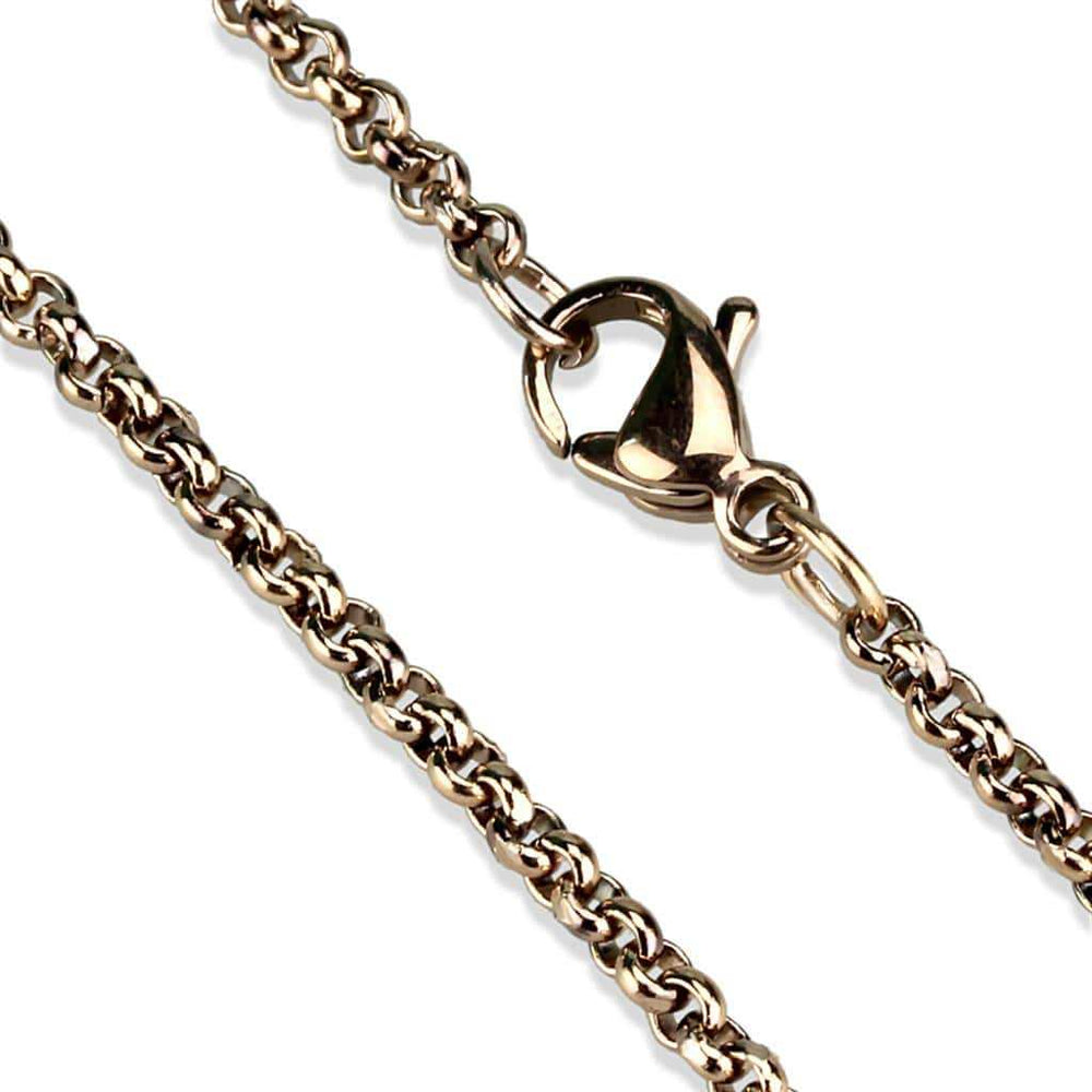 TK2425R - IP Rose Gold(Ion Plating) Stainless Steel Chain with No Stone - Alamode - Flyclothing LLC