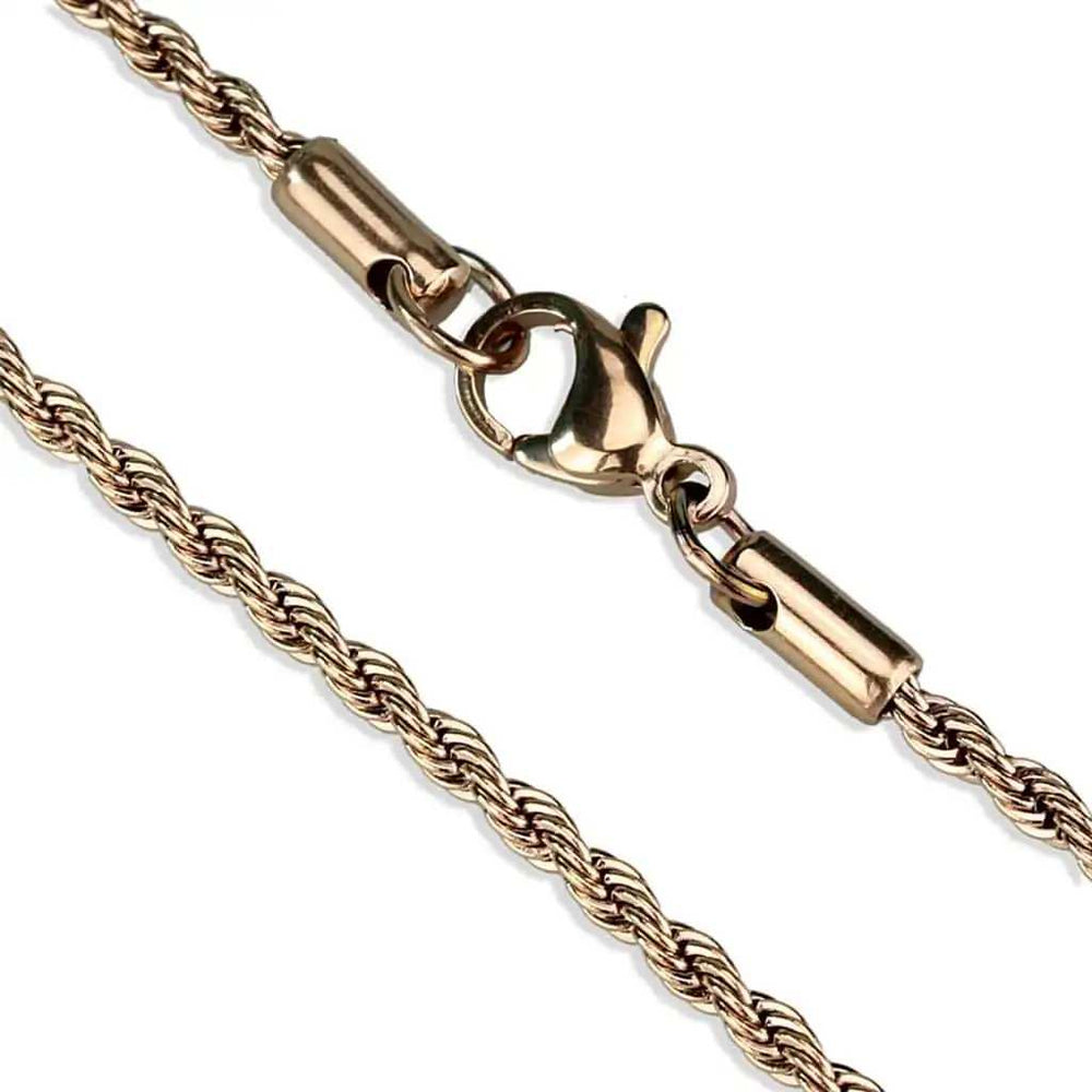 TK2426R - IP Rose Gold(Ion Plating) Stainless Steel Chain with No Stone - Alamode - Flyclothing LLC
