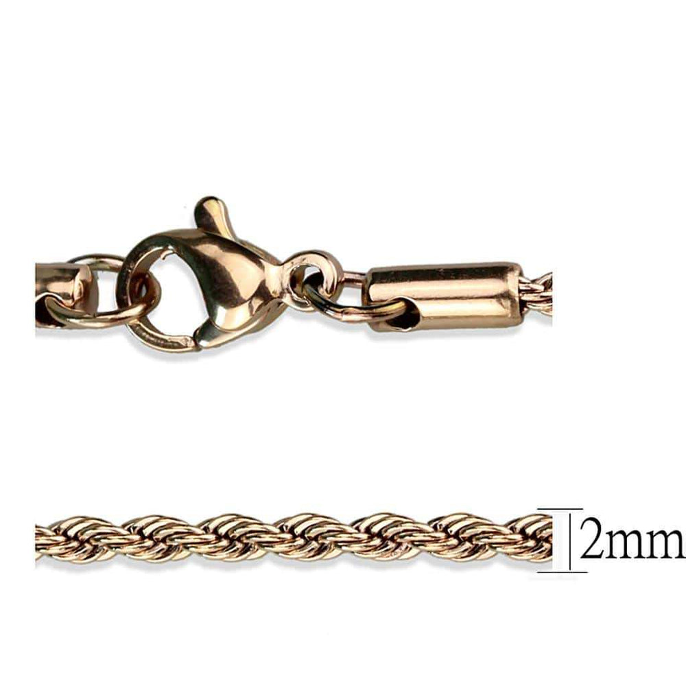TK2426R - IP Rose Gold(Ion Plating) Stainless Steel Chain with No Stone - Alamode - Flyclothing LLC