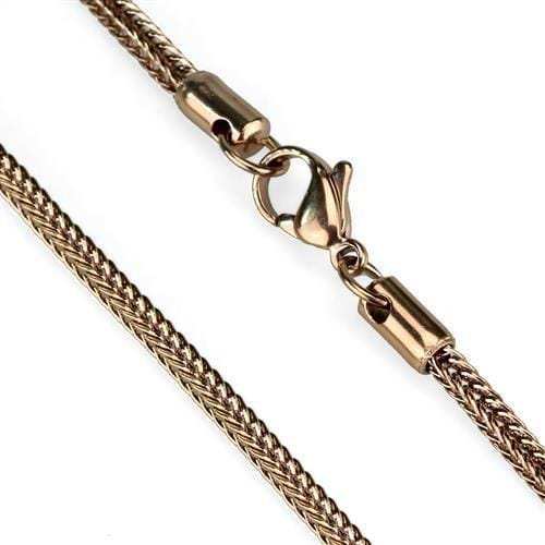 TK2430R - IP Rose Gold(Ion Plating) Stainless Steel Chain with No Stone - Alamode - Flyclothing LLC