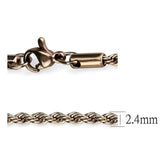 TK2433R - IP Rose Gold(Ion Plating) Stainless Steel Chain with No Stone - Alamode - Flyclothing LLC