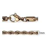 TK2434R - IP Rose Gold(Ion Plating) Stainless Steel Chain with No Stone - Alamode - Flyclothing LLC