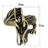 TK2444 - IP Antique Copper Stainless Steel Ring with Epoxy in Jet - Alamode - Flyclothing LLC
