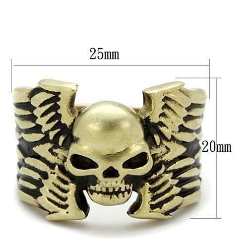 TK2445 - IP Antique Copper Stainless Steel Ring with Epoxy in Jet - Alamode - Flyclothing LLC