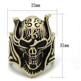 TK2446 - IP Antique Copper Stainless Steel Ring with Epoxy in Jet - Alamode - Flyclothing LLC