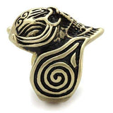 TK2446 - IP Antique Copper Stainless Steel Ring with Epoxy in Jet - Alamode - Flyclothing LLC