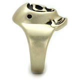 TK2447 - IP Antique Copper Stainless Steel Ring with Epoxy in Jet - Alamode - Flyclothing LLC