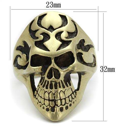 TK2448 - IP Antique Copper Stainless Steel Ring with Epoxy in Jet - Alamode - Flyclothing LLC