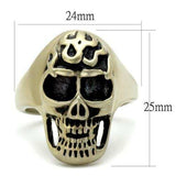 TK2450 - IP Antique Copper Stainless Steel Ring with Epoxy in Jet - Alamode - Flyclothing LLC