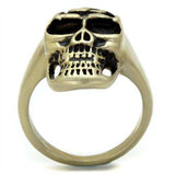 TK2450 - IP Antique Copper Stainless Steel Ring with Epoxy in Jet - Alamode - Flyclothing LLC