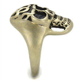 TK2450 - IP Antique Copper Stainless Steel Ring with Epoxy in Jet - Alamode - Flyclothing LLC