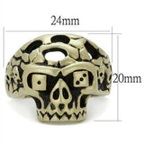 TK2452 - IP Antique Copper Stainless Steel Ring with Epoxy in Jet - Alamode - Flyclothing LLC