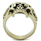 TK2452 - IP Antique Copper Stainless Steel Ring with Epoxy in Jet - Alamode - Flyclothing LLC