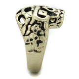 TK2452 - IP Antique Copper Stainless Steel Ring with Epoxy in Jet - Alamode - Flyclothing LLC