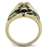 TK2453 - IP Antique Copper Stainless Steel Ring with Epoxy in Jet - Alamode - Flyclothing LLC