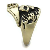 TK2453 - IP Antique Copper Stainless Steel Ring with Epoxy in Jet - Alamode - Flyclothing LLC