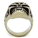 TK2454 - IP Antique Copper Stainless Steel Ring with Epoxy in Jet - Alamode - Flyclothing LLC