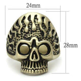 TK2455 - IP Antique Copper Stainless Steel Ring with Epoxy in Jet - Alamode - Flyclothing LLC