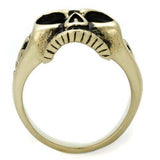 TK2455 - IP Antique Copper Stainless Steel Ring with Epoxy in Jet - Alamode - Flyclothing LLC