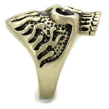 TK2455 - IP Antique Copper Stainless Steel Ring with Epoxy in Jet - Alamode - Flyclothing LLC