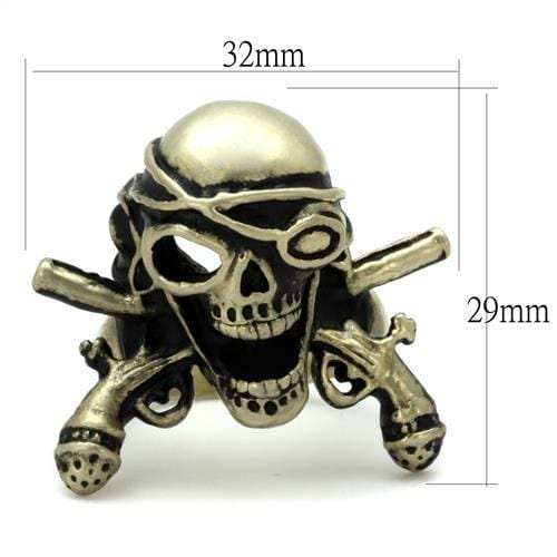 TK2456 - IP Antique Copper Stainless Steel Ring with Epoxy in Jet - Alamode - Flyclothing LLC