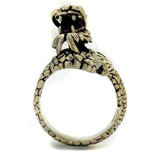TK2458 - IP Antique Copper Stainless Steel Ring with Epoxy in Jet - Alamode - Flyclothing LLC