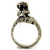 TK2458 - IP Antique Copper Stainless Steel Ring with Epoxy in Jet - Alamode - Flyclothing LLC
