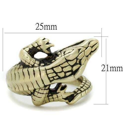 TK2459 - IP Antique Copper Stainless Steel Ring with Epoxy in Jet - Alamode - Flyclothing LLC