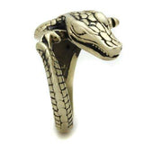 TK2459 - IP Antique Copper Stainless Steel Ring with Epoxy in Jet - Alamode - Flyclothing LLC