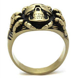 TK2461 - IP Antique Copper Stainless Steel Ring with Epoxy in Jet - Alamode - Flyclothing LLC